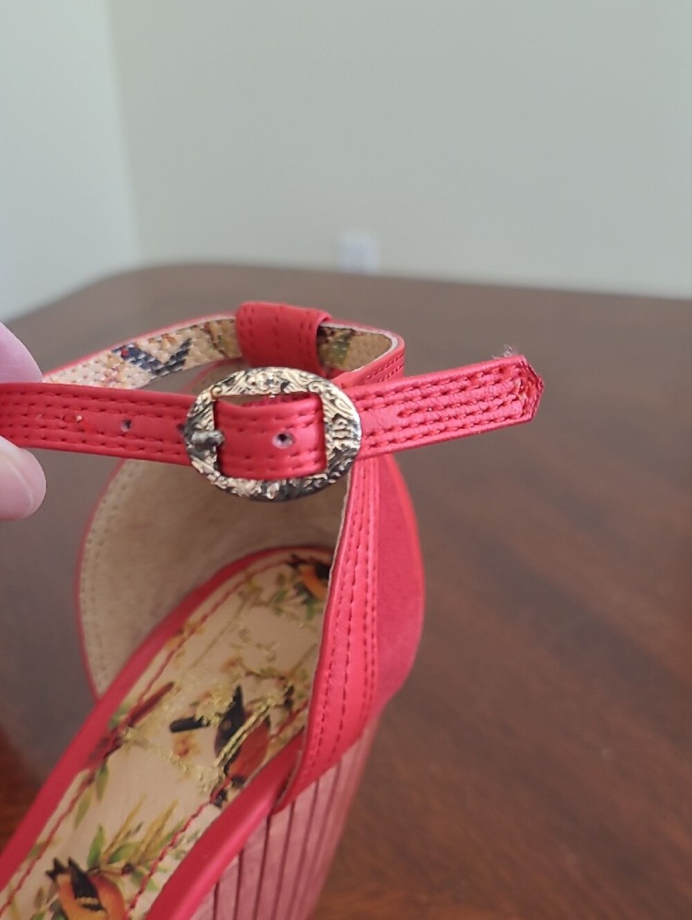 Like New, Miss L- Fire Pin-up Wedge Shoes Size 36, US 5.5-6. - Picture 13 of 15
